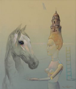 La dama del Caballo I. Óleo sobre lienzo, 55 x 46 cm. 2012